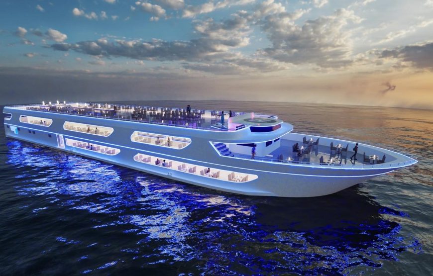 The luxury white cruise 