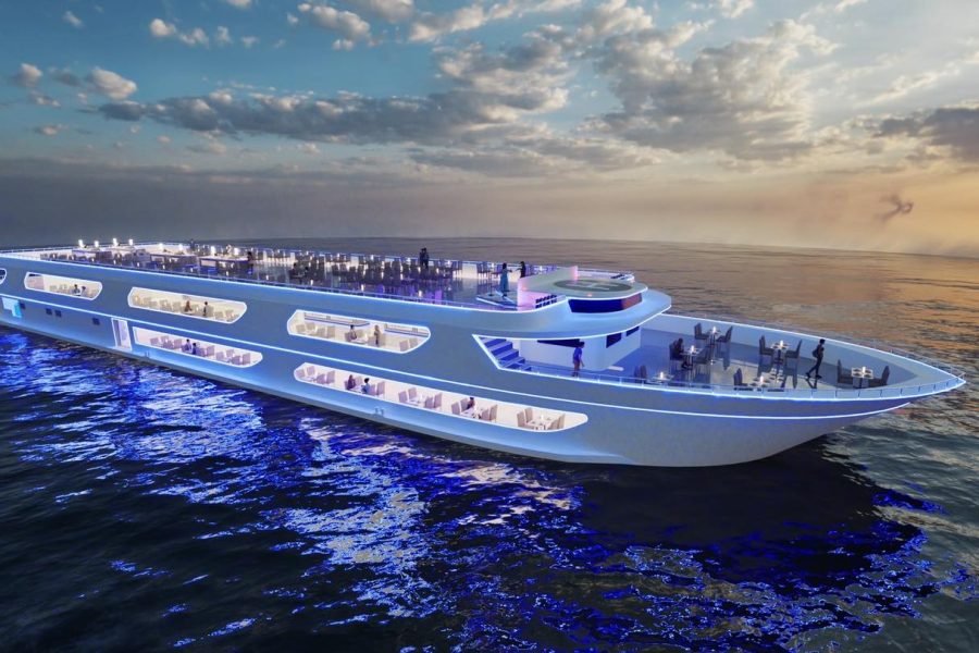 The luxury white cruise 