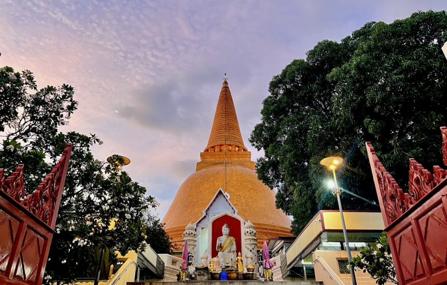 พระปฐมเจดีย์ – วัดมหาธาตุราชบุรี – กินข้าว – อัมพวา – ตลาดน้ำอัมพวา – ล่องเรือชมหิ่งห้อย