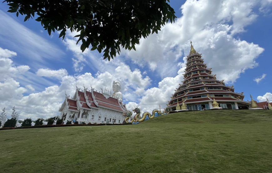 [เชียงราย] ปางช้างกะเหรี่ยงรวมมิตร บ่อน้ำพุร้อนบ้านผาเสริฐ วัดห้วยปลากั้ง